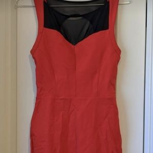 Bebe red and black mesh dress. Sz s